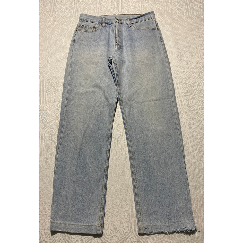 Vintage USA Levis 501 Mens 30x29 Light Wash Straight Button Fly Jeans Distressed